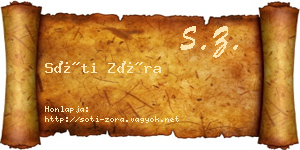 Sóti Zóra névjegykártya